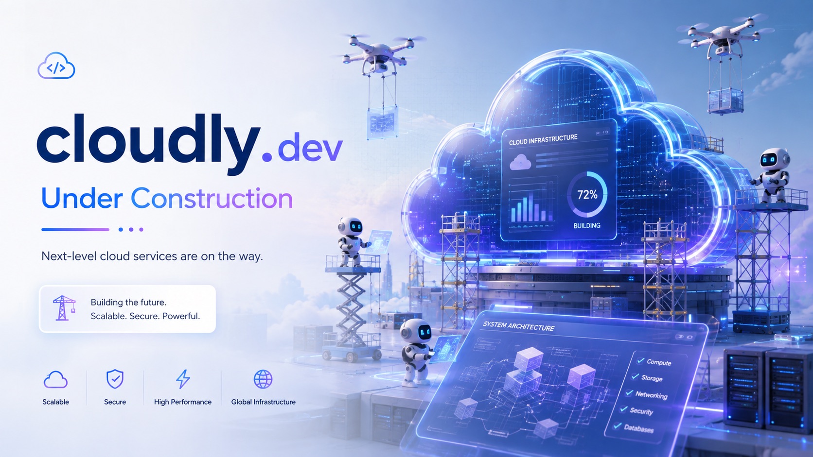 cloudly.dev under construction. Next-level cloud services are on the way.